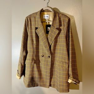 **PLUS SIZE*** Taupe/Combo Striped Blazer